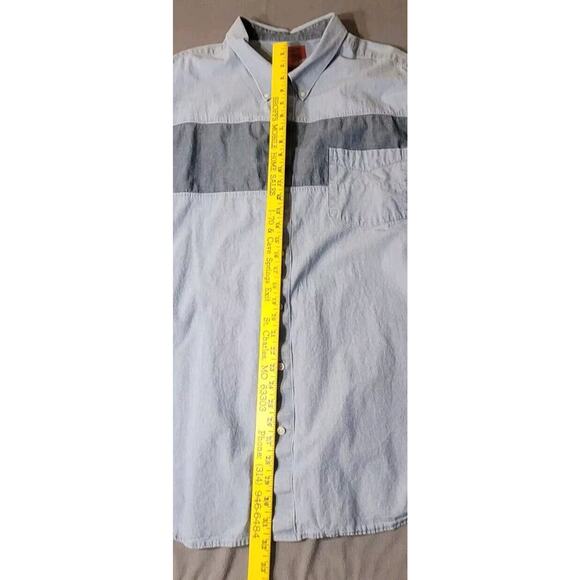 Foundry Button Down Shirt Mens 4XL Blue Short Sleeve Woven Blue - Picture 7 of 8